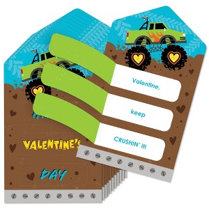Big Dot of Happiness Smash and Crash - Monster Truck - Cards for Kids - Happy Valentine's Day Pull Tabs - Set of 12 - 1 of 4