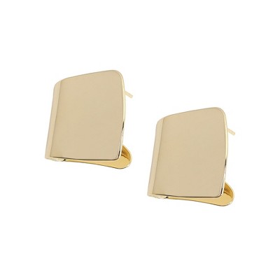 SOHI Women's California Gold Folded Square Stud Earrings