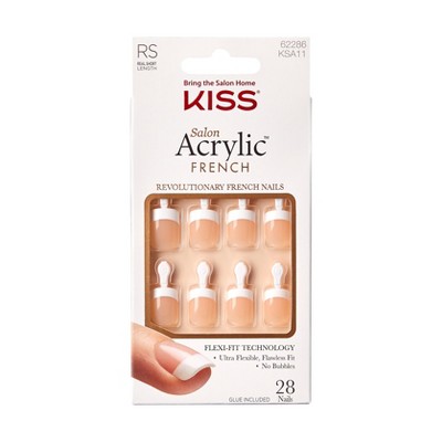 KISS Products Salon Acrylic Short Square French Manicure Kit - Power Play - 31ct_3