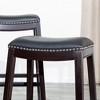 FURNIinspire Counter And Bar Stools Armless Upholstered Faux Leather Barstools, Bar Chair Without Backrest, Black, 17"*20.25"*26" - 4 of 4