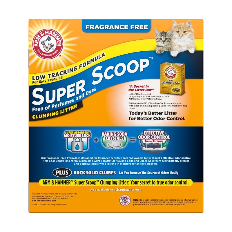 Arm &#38; Hammer Super Scoop Clumping Fragrance Free Cat Litter - 29lb, 2 of 7