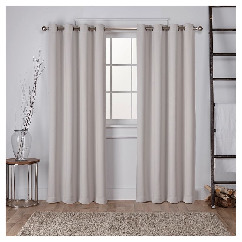 Set of 2 Sateen Twill Weave Insulated Blackout Grommet Top Window Curtain Panels - Exclusive Home, 1 of 10