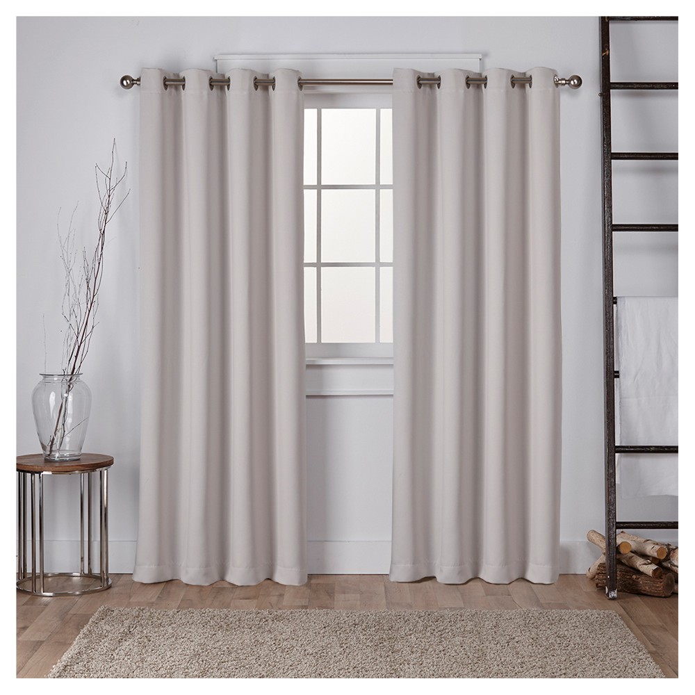 Photos - Curtains & Drapes Set of 2  Sateen Twill Weave Insulated Blackout Grommet Top Windo(84"x52")