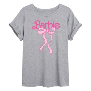 Women's - Barbie - Logo Coquette Bow Oversized Graphic T-Shirt - 1 of 4