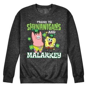 Men's - SpongeBob Squarepants - Prone To Shenanigans And Malarkey Graphic Fleece Sweatshirt - 1 of 4