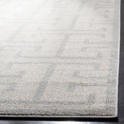 Reversible Hand-Knotted Gray Synthetic 59" Rectangular Rug