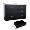 RISOKEYS 6 Drawer Dresser, 47.2" Large Chest of Drawers, Wooden Dresser Storage Cabinet for Bedroom, Double for Living Room, Hallway,Nursery - 3 of 4