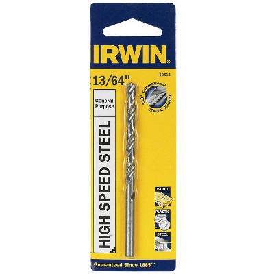 Irwin 13/64 In. X 2-1/4 In. L High Speed Steel Drill Bit Straight