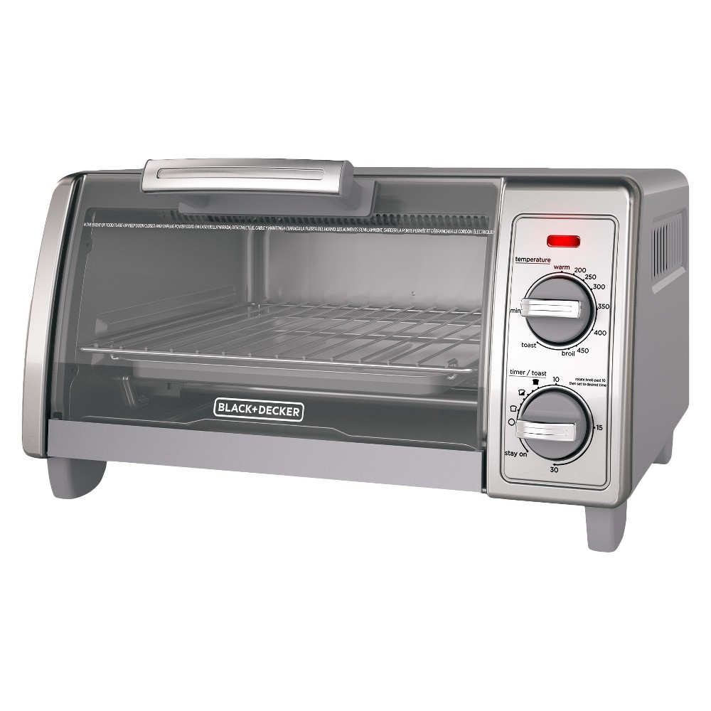 Photos - Mini Oven Black&Decker BLACK+DECKER 4 Slice Toaster Oven - Silver - TO1700SG 