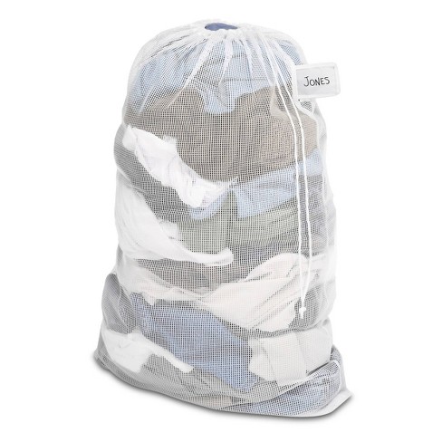 Whitmor Mesh Laundry Bag White: 36" X 24" Multipurpose Mesh Bag With ...