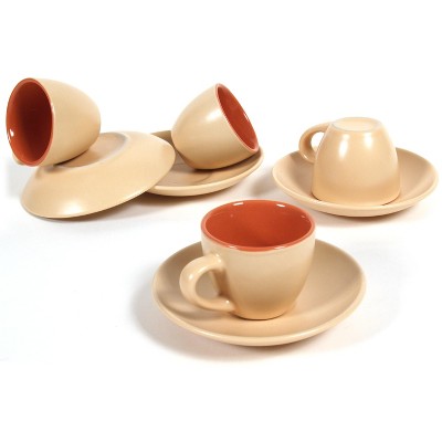 Goldenrod & Mellon 8 Piece Espresso Cup & Saucer Set, Service for 4