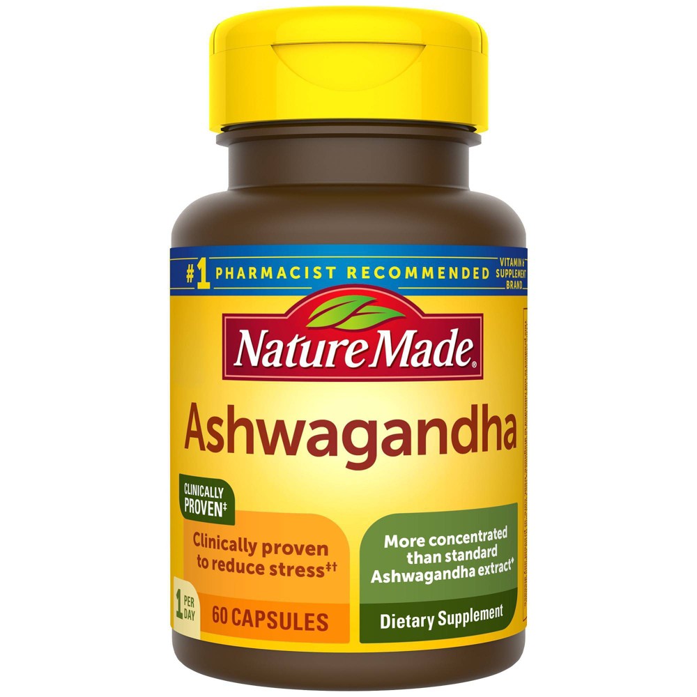 Nature Made Ashwagandha Capsules 125mg  Dietary Supplement for Stress Support  60 Count