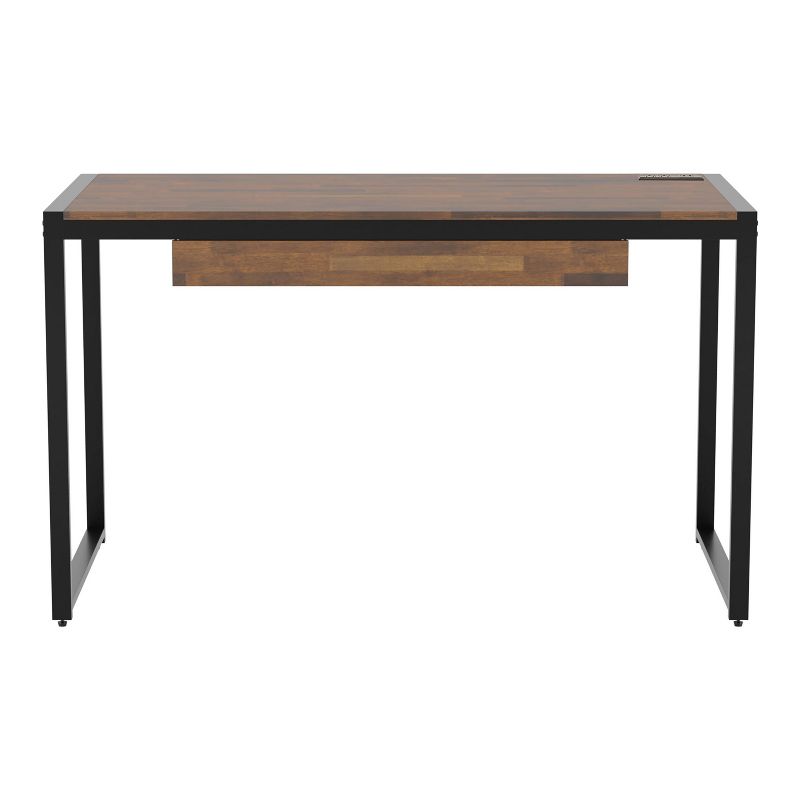 Eriboll Writing Desk with 1 Drawer and USB Plug Sand Black/Natural Tone - HOMES: Inside + Out, 1 of 9