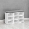 Shoe Bench with Cushion, Storage Bench with Padded Seat, Entryway Bench with 9 Compartments, for Bedroom, 11.9 x 30.9 x 18.9 Inches - 4 of 4