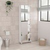 TiramisuBest Bathroom Storage Cabinet with 2 Doors & 3 Open Shelves, Compact Linen Tower Organizer, White Faux Wood, 63" Tall - 3 of 4