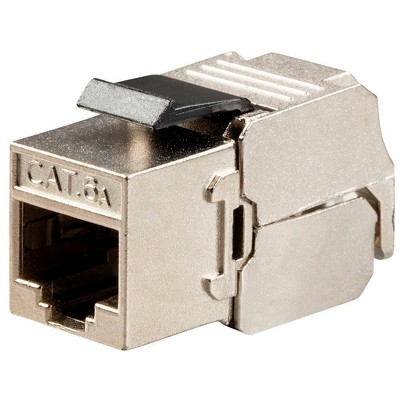 Monoprice Cat6A RJ-45 Keystone - Black | Slim Type, 180-Degree, Shielded, Die Cast - Entegrade Series