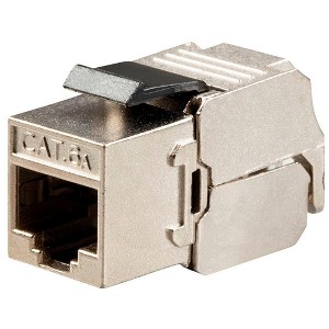 Monoprice Cat6A RJ-45 Keystone - Black | Slim Type, 180-Degree, Shielded, Die Cast - Entegrade Series - 1 of 4