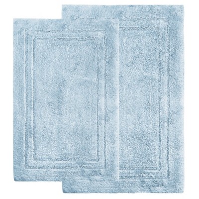 Non-Slip Machine Washable Solid Cotton 2 Piece Bathroom Rug Set by Blue Nile Mills
