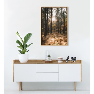 23" x 33" Sylvie a Walk in The Woods Framed Canvas by Patricia Hasz Natural - Kate & Laurel All Things Decor: Vertical Landscape Wall Art