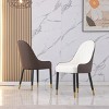 Modern Faux Leather Upholstered Dining Room Chair Set of 2,Armless Home Office Padded Chairs,Side Chairs,Wooden Kitchen Dining Chairs-Cuddlewood - image 3 of 4