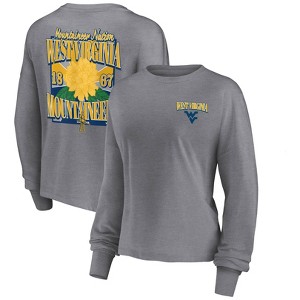 NCAA West Virginia Mountaineers Women's Gray Long Sleeve T-Shirt - 1 of 3