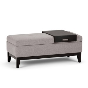 NicBex Ottoman with Storage and Tray Modern Design Ottoman Foot Rest with Safety Hinge for Bedroom, Living Room, Gray - 1 of 4