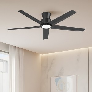 TALOYA 52 in. Indoor Black LED Ceiling Fan with Light and Remote, Reversible Quiet DC Motor, 3 Color Light Kit - 1 of 4