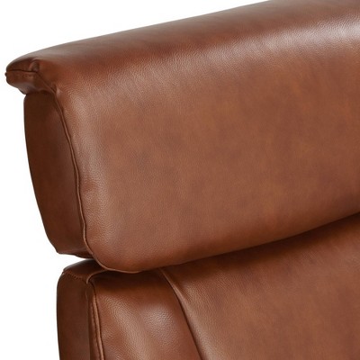 Augusta Brown Faux Leather Swivel Recliner with Adjustable Headrest
