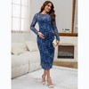 INSPIRE CHIC Women's Maternity 2 Pcs Dress Mesh Bodycon Wedding Guest Cocktail Party Pregnancy Dresses - 3 of 4