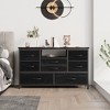8-Drawer TV Stand for 55" TVs - Media Console with Adjustable Lights & Wood Top, Long Dresser for Bedroom & Living Room Storage - 2 of 4