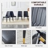 Lyngins Modern Armless Dining Chair Set of 2, PU Leather Kitchen Chair with Thickened Cushion, Metal Legs Living Room Chair for Dining Room - 3 of 4