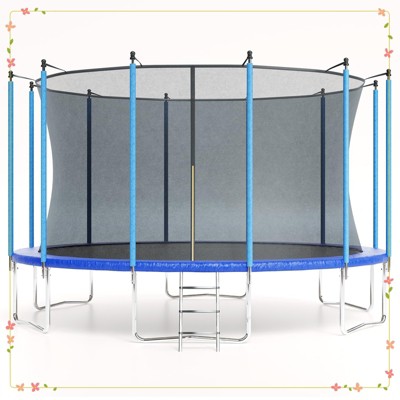 Trampoline with Enclosure & Ladder, ASTM Approved Heavy-Duty Outdoor Recreational Trampoline