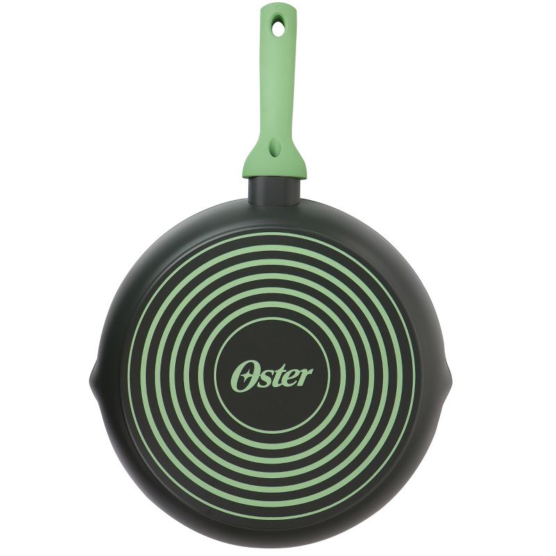 Oster Rigby 12 Inch Aluminum Nonstick Frying Pan in Green with Pouring Spouts, 3 of 8