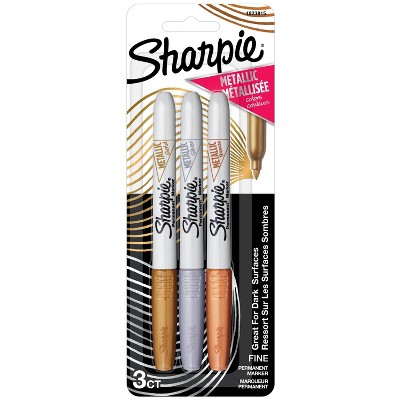 Sharpie 3pk Permanent Markers Fine Tip Metallic Gold/Silver/Bronze