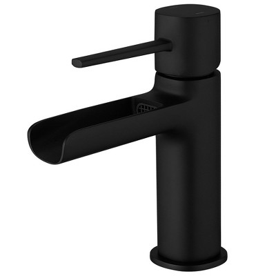 BWE Waterfall Single Handle Single Hole Bathroom Faucet Bathroom Drip-Free Vanity RV Sink Faucet