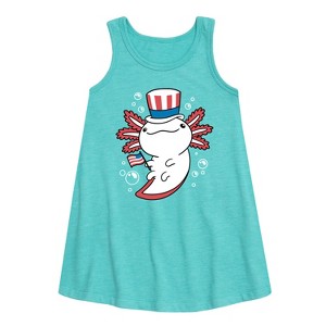 Girls' - Instant Message - 4th of July Americana Graphic Sleeveless Aline Dress - 1 of 3