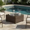 Covers & All Lakeside 32 in Sq Coffee Table, Aspen Wicker w / Glass Top - 3 of 4