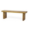 Rectangle Acacia Wood Patio Bench,Patio Wooden Side Bench With thick slat paneling,Natural Solid Wood Garden Lounge Bench-Coolbibila - 3 of 4