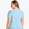 Calypsa Women's Plus Size Half-Zip Short Sleeve Rashguard UPF 50+ Adele Swim Top - 2 of 4