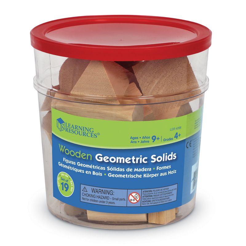Learning Resources Wood Geometric Solids, Set of 19, 4 of 5