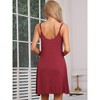 cheibear Women's Modal Sleeveless Spaghetti Strap Lace Nightgown Loungewear - 4 of 4