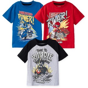 Power Rangers 3 Pack Graphic T-Shirts Red/Blue/Gray - 1 of 4