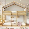 Polibi Twin Over Twin Wooden Bunk Bed with Tent Roof - 2 of 4