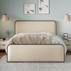 Lyngins Modern Metal Platform Bed with Curved Upholstered Headboard & Footboard, Bed Frame with Under Bed Storage, Heavy Duty Metal Slats - 2 of 4