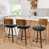 Bekrvio Swivel Counter Height Bar Stools Set of 1/2/3/4,26" Faux Leather Upholstered Bar Stools with Back & Bent Wood Frame for Kitchen Island - 3 of 4