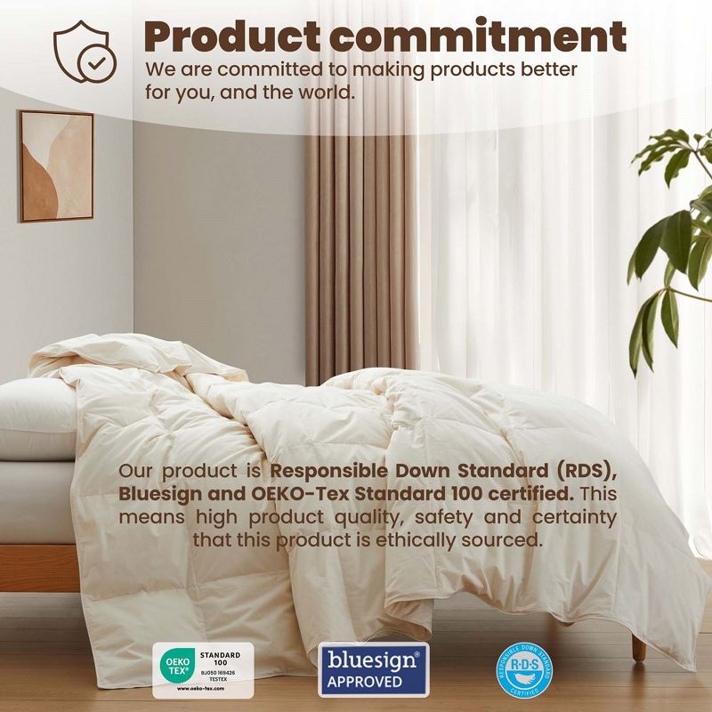 Peace Nest Lightweight Organic Cotton Down Comforter Duvet Insert, 4 of 9