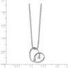 Black Bow Jewelry 16mm Diamond Open Heart Necklace in Rhodium Plated Silver, 18-20 Inch - 2 of 4