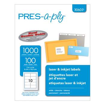 Pres-a-ply Laser/Inkjet Labels, 2 x 4 Inches, Pack of 1000