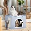PureWags Cat Cube House with Reversible Cushions and Fluffy Hanging Ball, Foldable Cat Condo, Large Cave Bed for Indoor Cats, Rabbits and Puppies - 2 of 4