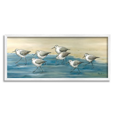 Stupell Sandpiper Bird Flock Beach Shoreline Framed Giclee